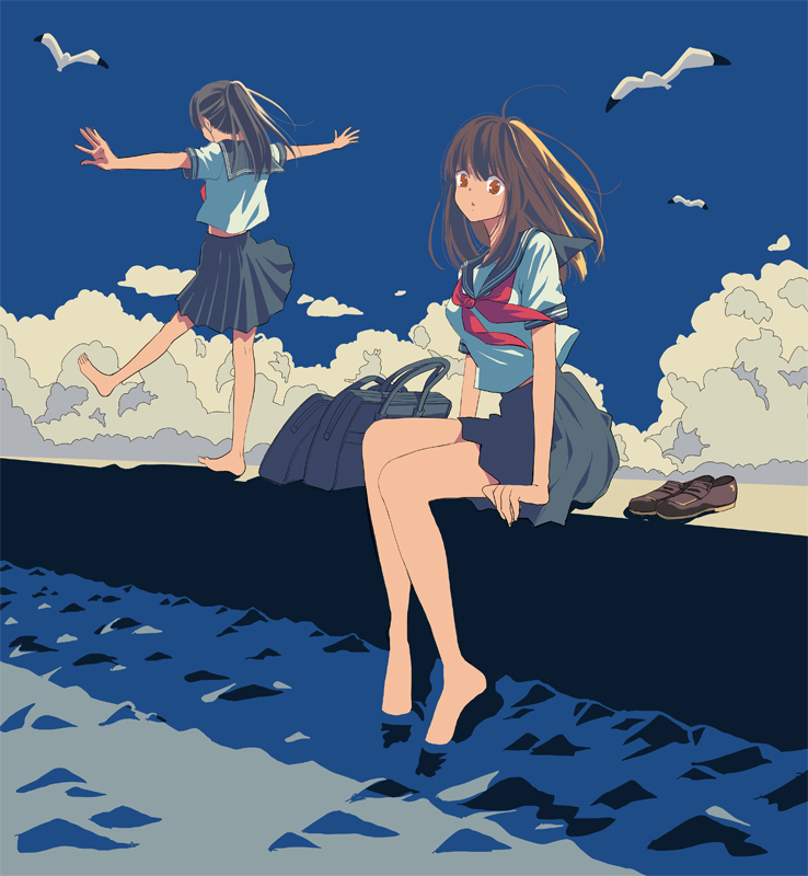 「夏休み明けの帰り道 」|コダマナオコ🐈のイラスト