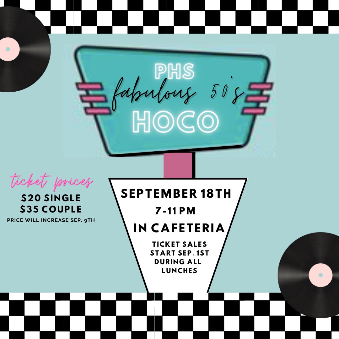 Homecoming is here!!! 🕺🏼 Ticket sales start this Wednesday during all lunches! Make sure to fill out the pre-order form sent to your email before purchasing!!