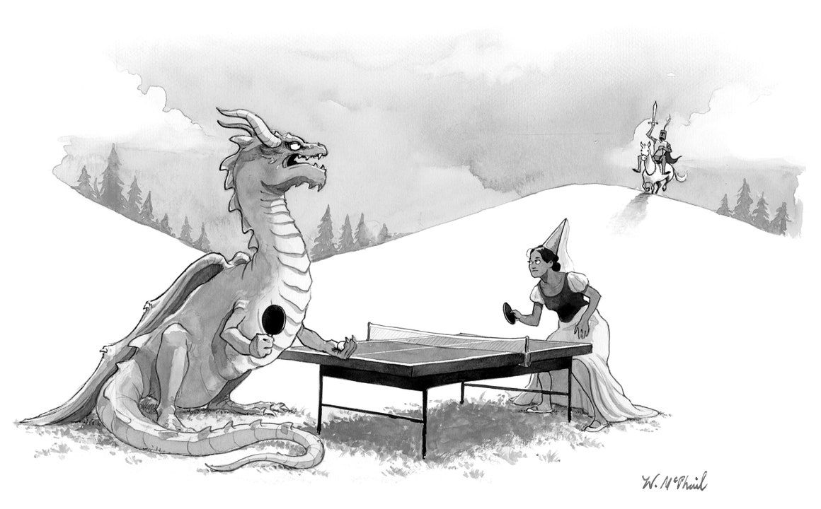 doc_nad's tweet photo. The Finalists!
My Entry in The New Yorker Cartoon Caption Contest #768 https://t.co/aLvRbCicvk #WillMcPhail #Dragon #PingPong #TheNewYorker #Cartoon #CaptionContest https://t.co/CFU733yQl6