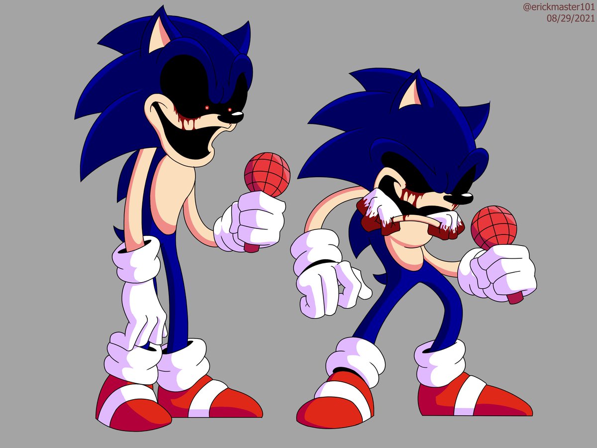 Erick Animations on Twitter: "Soon after finishing the previous Vs Sonic.exe  drawing I started a new drawing with two more poses from the mod! This  fanart is I made of the FNF