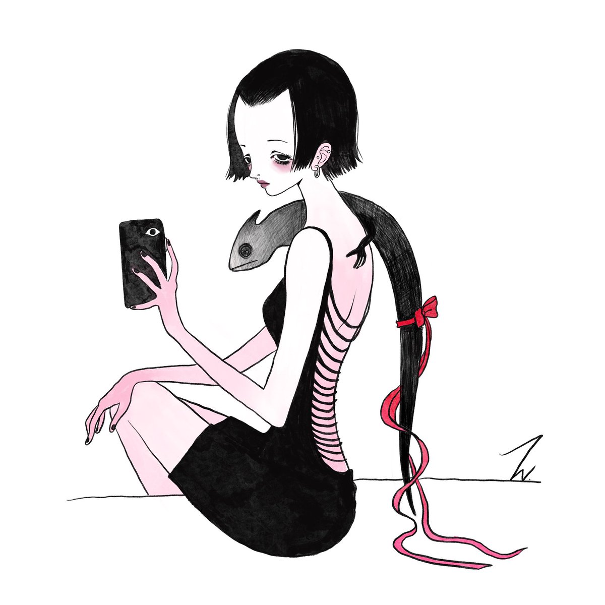 7N_chien's tweet photo. Selfie no.1 #digitalart #art #beauty #sketching #illustration #イラスト #お絵かき https://t.co/9b4qPHXrUm