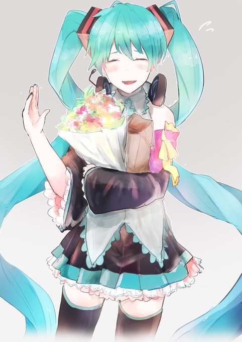 「毎年わざわざありがとね。」
#初音ミク生誕祭2021 
#初音ミク誕生祭2021 