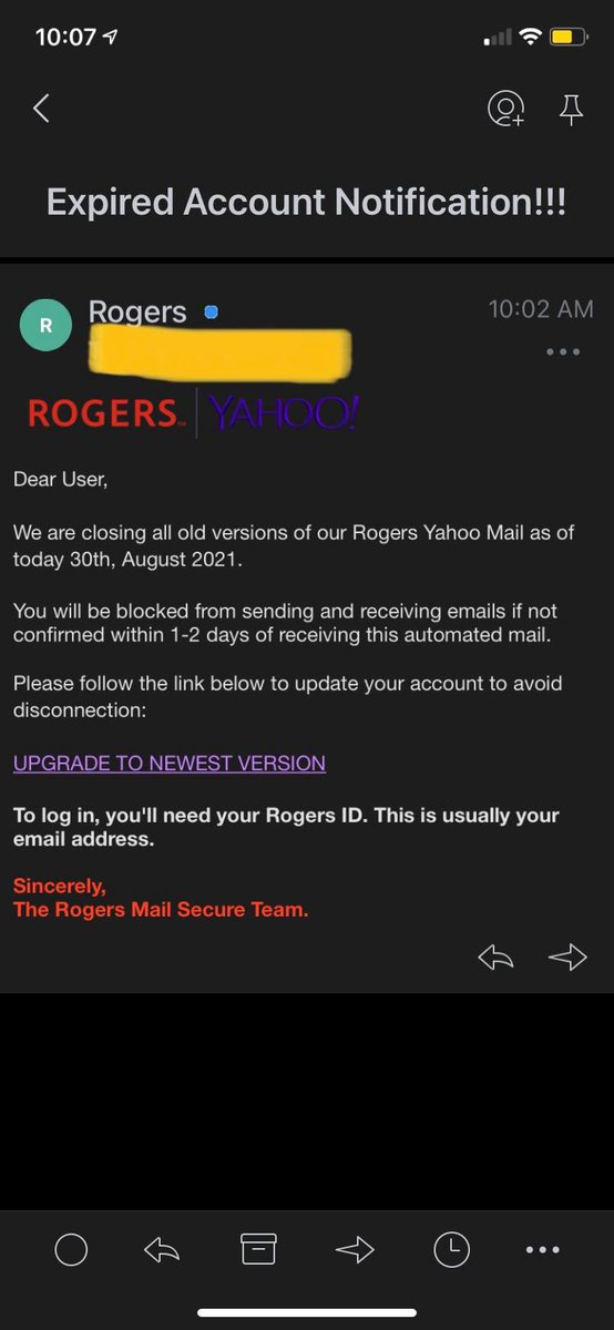 Please make your existing Rogers email users are aware of this phishing scam. Thanks! <a href="/Rogers/">Rogers</a>