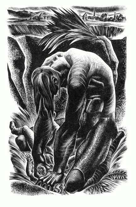 Woodcut illustrations by Lynd Ward for FRANKENSTEIN by Mary Shelley. 