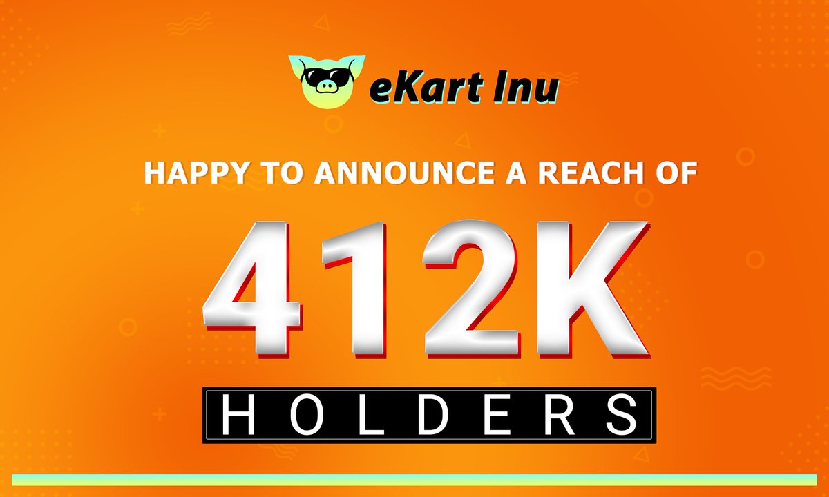 Ekart Inu (@ekartinu) on Twitter photo Happy to Announce a reach of 412k+ Holders Still Going on
Visit: ekartinu.com
Explorer: bit.ly/3fZyd0D
follow us on: t.me/eKartInu
<a href="/coingecko/">CoinGecko</a> <a href="/CoinMarketCap/">CoinMarketCap</a> <a href="/elonmusk/">Elon Musk</a> <a href="/VitalikButerin/">vitalik.eth</a> Happy to Announce a reach of 412k+ Holders Still Going on
Visit: ekartinu.com
Explorer: bit.ly/3fZyd0D
follow us on: t.me/eKartInu
<a href="/coingecko/">CoinGecko</a> <a href="/CoinMarketCap/">CoinMarketCap</a> <a href="/elonmusk/">Elon Musk</a> <a href="/VitalikButerin/">vitalik.eth</a>