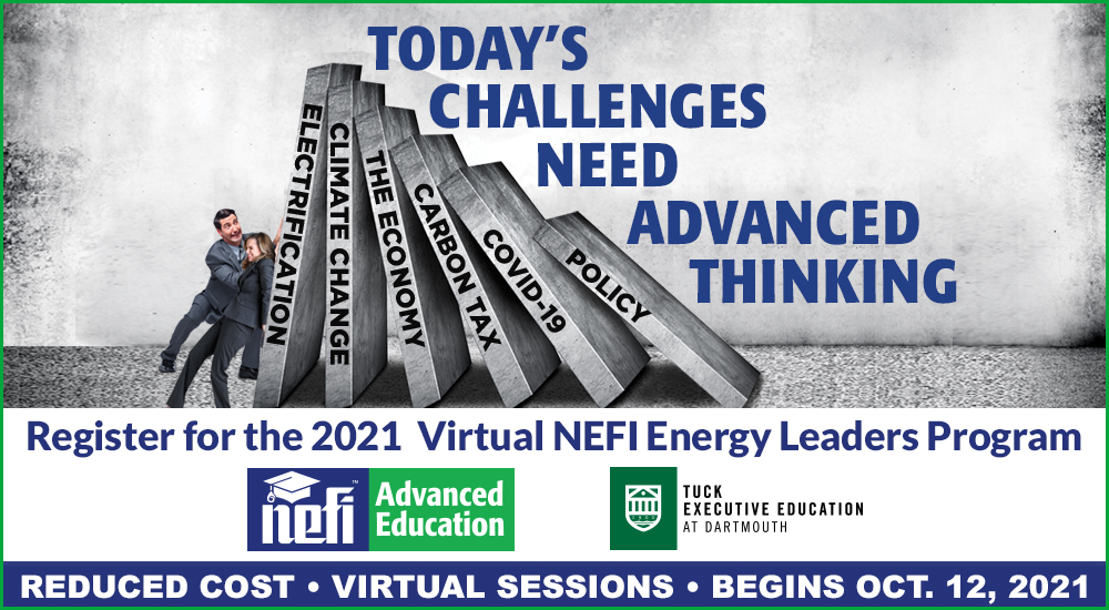 thebuzz_energy's tweet photo. Register now for the NEFI Virtual Energy Leaders Program! Deadline is Sept 28!

The NEFI Energy Leaders Program helps energy professionals build the skills they need to identify &amp; manage today's unique challenges.

https://t.co/uzntU4GUJF
P: 617.924.1000
E: Lisa.Avery@nefi.com https://t.co/DidM9vUNJA