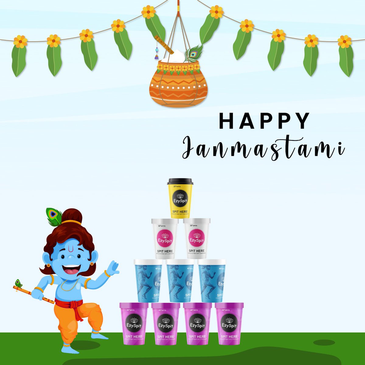 Together we stand, and together we will reach our goal - A Spit Free, Germ-Free, Disease-Free India. 

Ezyspit wishes you a very Happy and safe Janmashtami! 

#EzySpit #spittingcup #covid19  #beresponsible #innovation #ecofriendly #swachchbharat #indiafightscovid #janmashtami