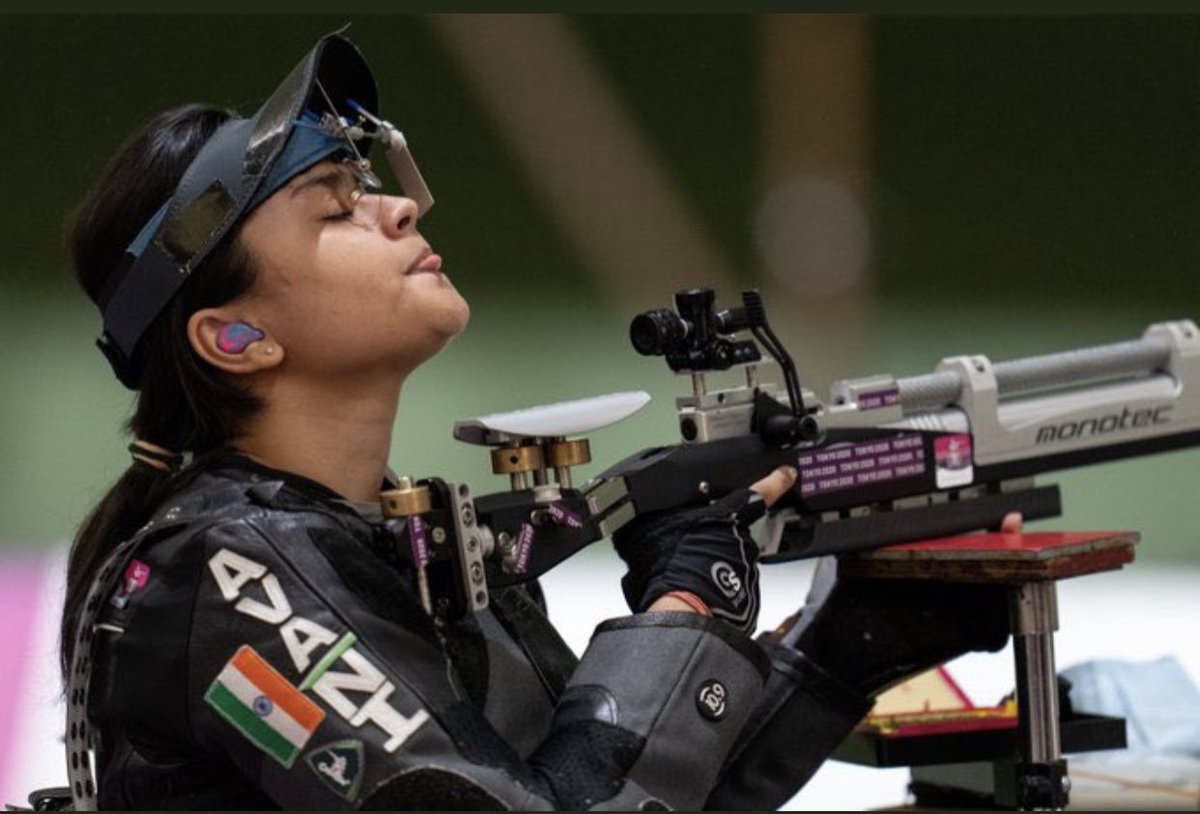 And #AvaniLekhara creates history!!! The first ever woman from India to win a #paralympics to win a gold in women’s 10m air rifle standing SH1 final! #shootingParaSport #Tokyo2020