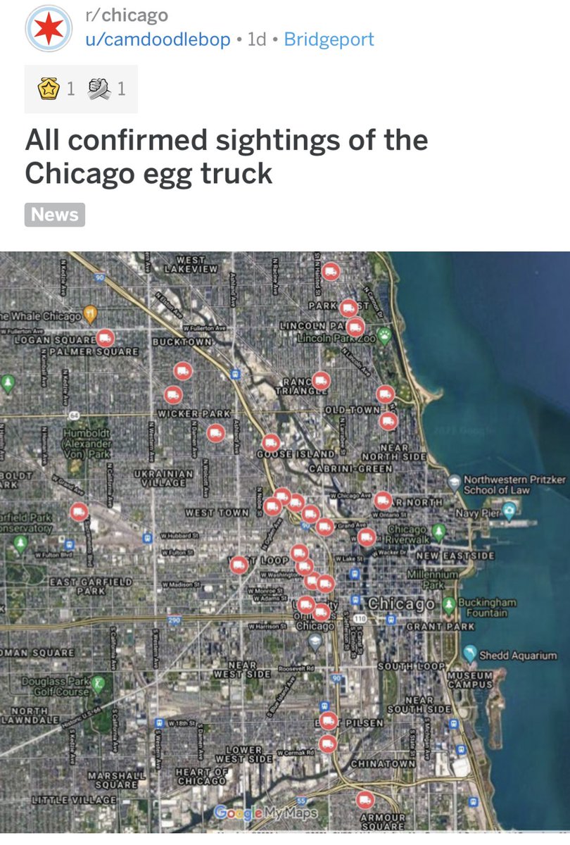 barstoolchicago's tweet photo. There’s been a truck going around the city egging random people for the last couple months. Has yet to be caught. Many are calling him The Egg Bandit™ https://t.co/Y2ZKOWGHYN