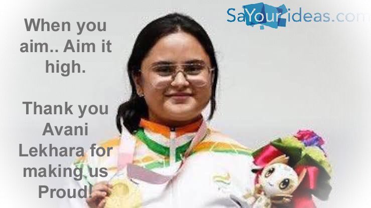 sayourideas's tweet photo. We can’t be more proud than this! 
Thank you @AvaniLekhara 🇮🇳 
#avanilekhara #tokyoolympics #paralympics #tokyoparalympics #shooting #gold #goldmedal #sayourideas #idya #innovation #encouraging https://t.co/diez3e9G3d