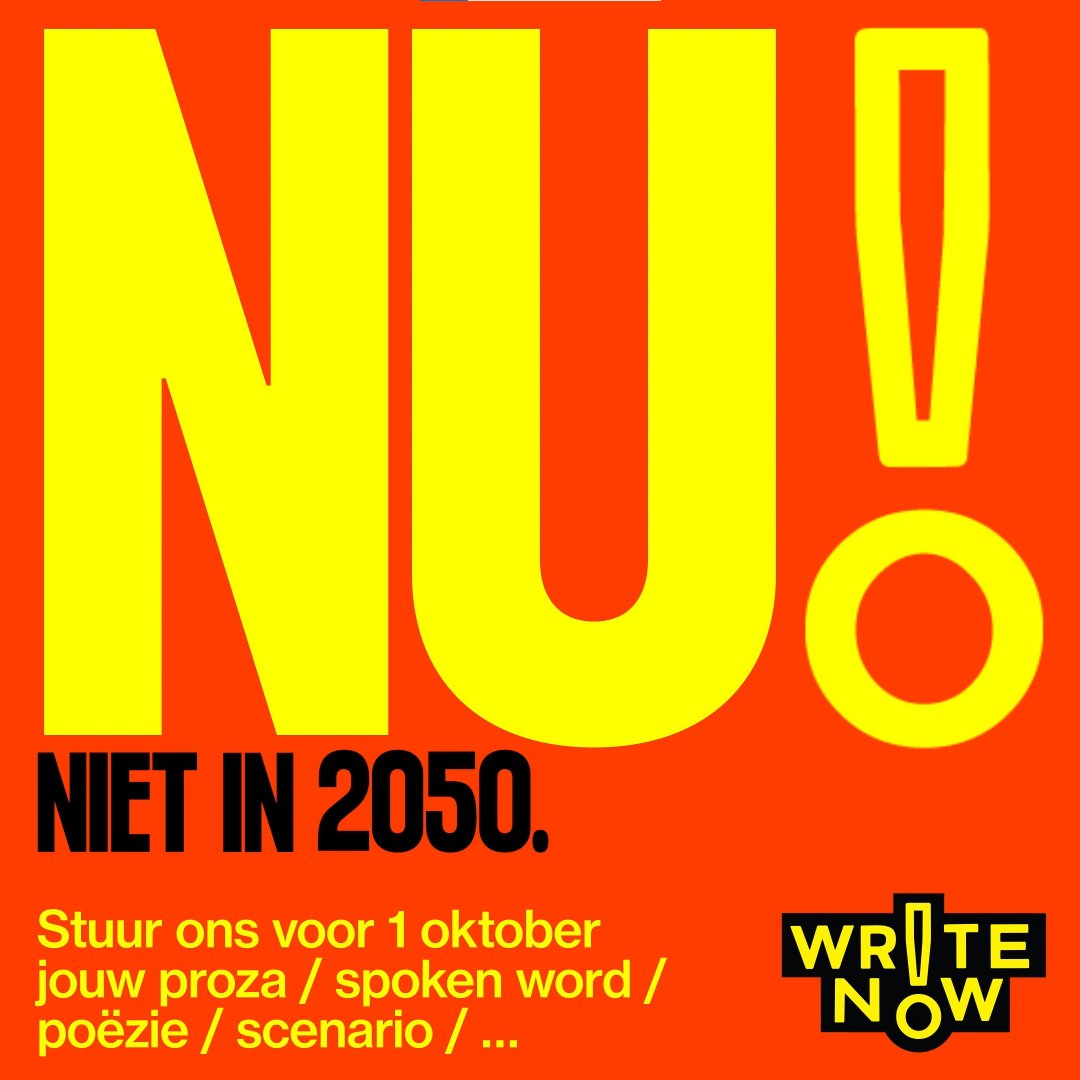 Ben jij dé literaire revelatie van 2021? Ga NU naar writenow.nu/inzenden, stuur jouw verhaal, gedicht, scenario of songtekst in en word ontdekt! #WriteNow #WriteNow2021 #schrijfwedstrijd
