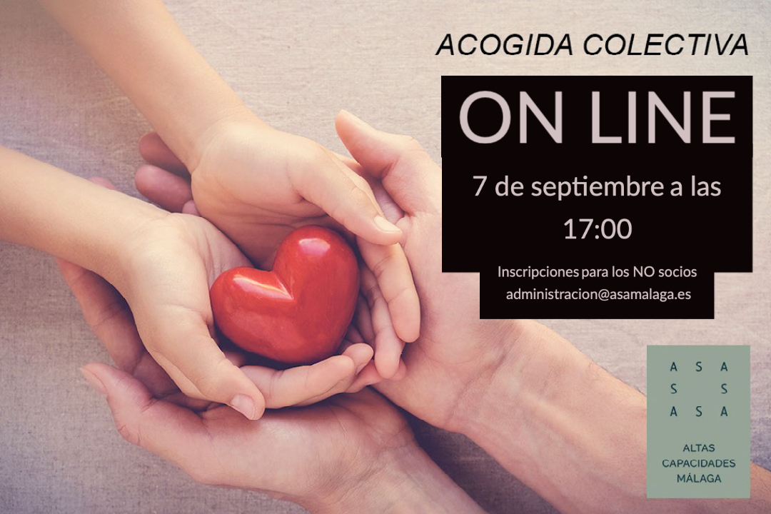 ASAMalaga's tweet photo. ¡¡Empezamos el curso 2021/2021!! El martes 7 de septiembre a las 17:00 horas os esperamos para una nueva #AcogidaColectiva online. Si no eres socio solicita el enlace a: administracion@asamalaga.es
¡Os esperamos! #AcogidaASA #Familias
#ASA #ASAMALAGA #AltasCapacidades #AACC https://t.co/GHw8iLVjNt