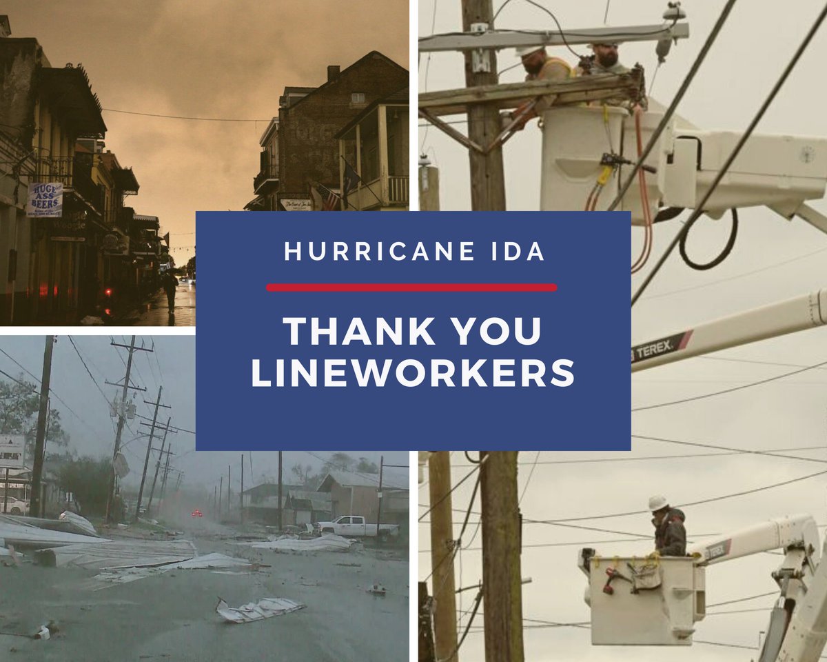 BlueRecruit_Off's tweet photo. When the power goes out, brave #linemen and #linewomen are on the way! Thank you and be safe. #HurricaneIda #NOLA #Ida https://t.co/xxDF7c0sru