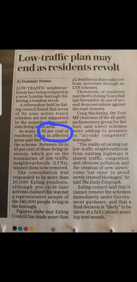 EalingOne's tweet photo. Clipping (and emphasis) courtesy of one of our facebook group member.
@RupaHuq @VirendraSharma @jamesmurray_ldn @DrOnkarSahotaAM @deirdrecostigan @DominicPenna  
#ealing
#LTNs https://t.co/S3ZJTX0OgL