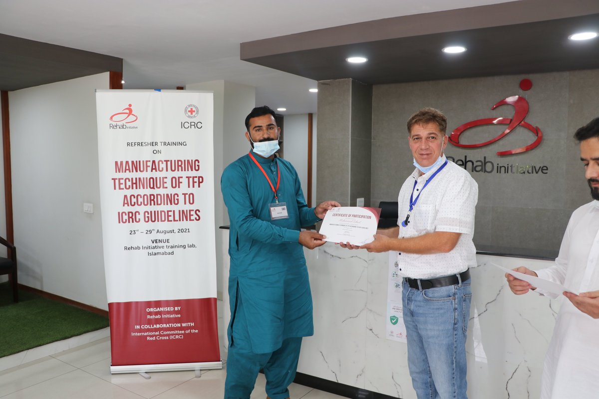 Refresher Training on "Manufacturing Technique of TFP according to ICRC Guidelines" at Rehab Initiative training lab Islamabad on 23rd to 29th August, 2021.