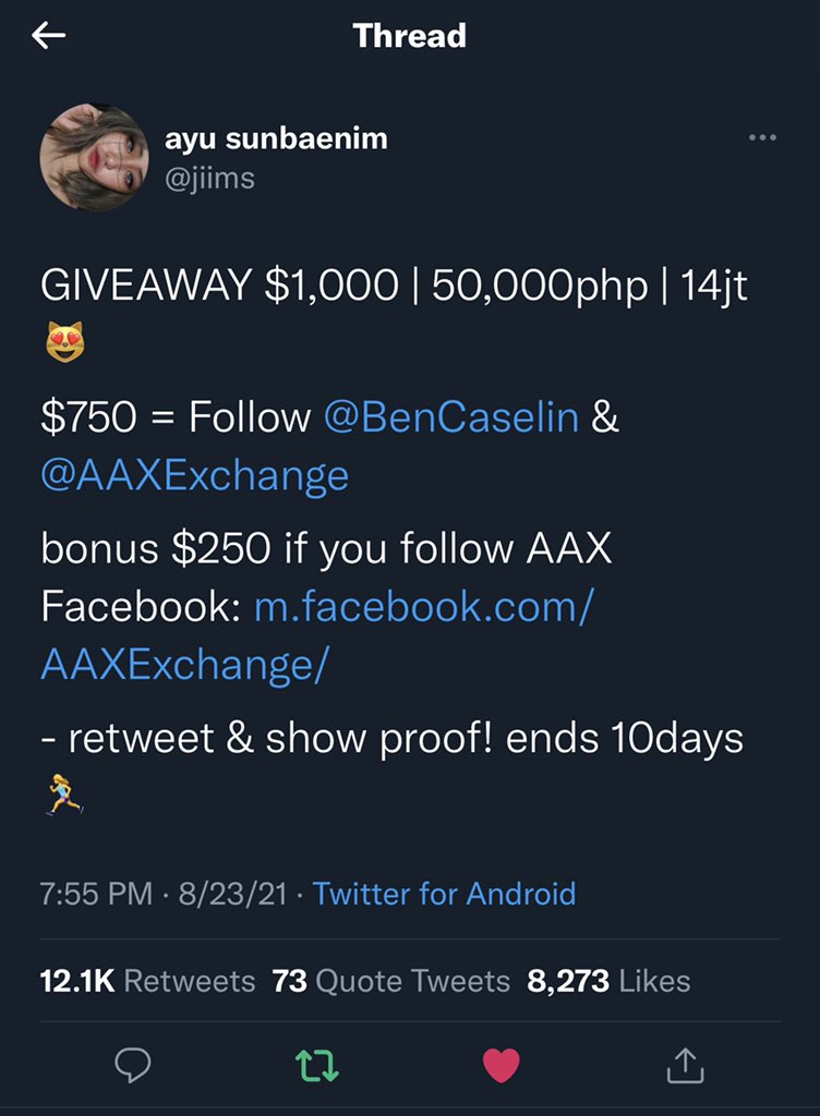 chayeon0115's tweet photo. @jiims @BenCaselin @AAXExchange Done po 🙏🏼🥺 https://t.co/8gFI8sXAAu