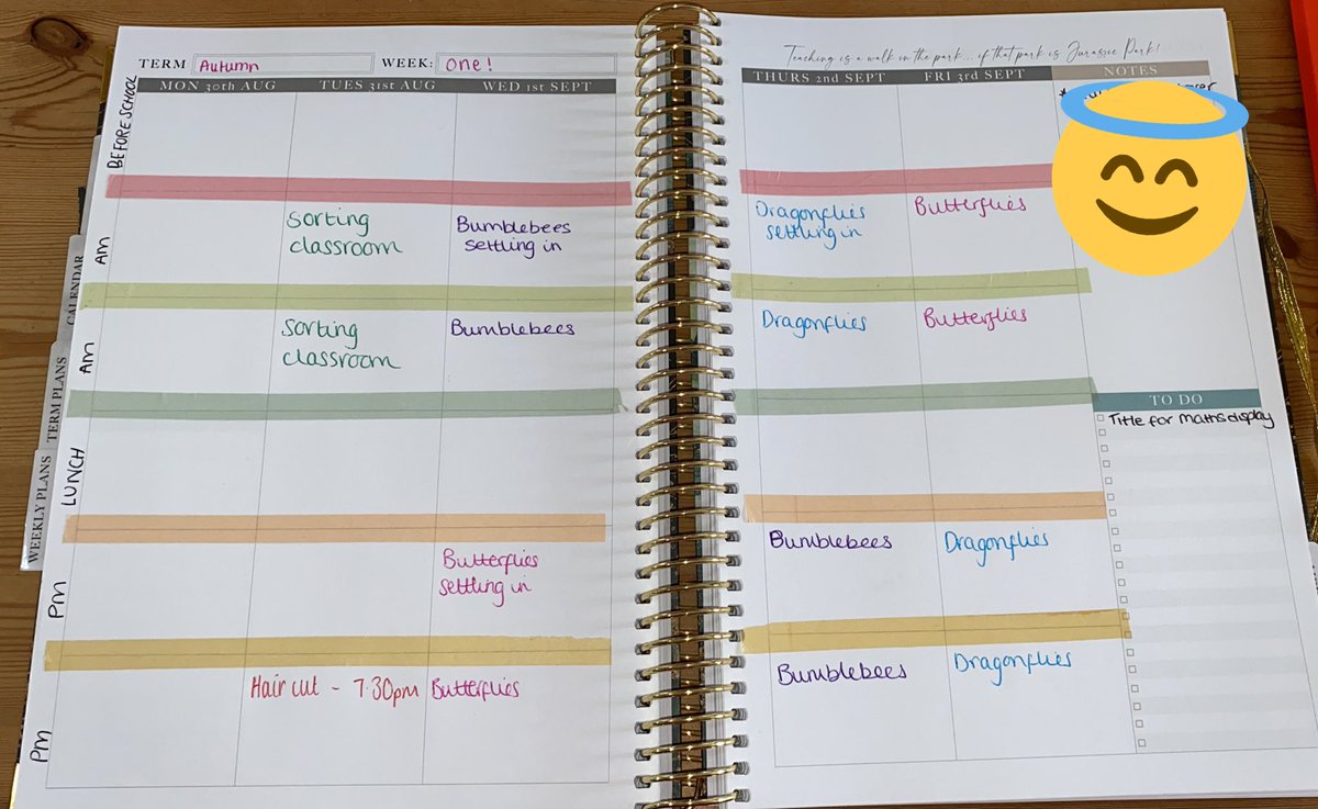 MissEJBradbury's tweet image. first week of my first ever teacher planner😅😇 #ECT2021