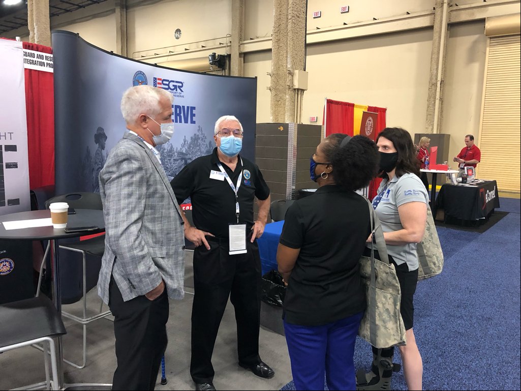 ESGR's tweet photo. Our team was hard at work sharing #ESGR resources for #NationalGuard Service members and civilian #employers at the @NGAUS1878 #GuardCon. https://t.co/FsuGyJnR6z