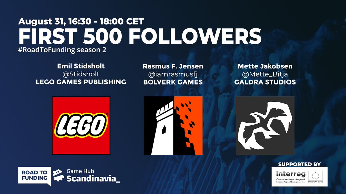 Game Hub Scandinavia (@gamehubscan) on Twitter photo Join in tomorrow afternoon, August 31 at 16.30 for #RoadToFunding season 2: First 500 Followers!
We'll be joined by <a href="/Stidsholt/">Emil Stidsholt</a>, <a href="/Mette_Bitja/">Mette Jakobsen</a> and @iamrasmusfj and hear of their experiences & know-how on marketing their games.
gamehubscandinavia.dk/event/road-to-…
#dkgame #swegame Join in tomorrow afternoon, August 31 at 16.30 for #RoadToFunding season 2: First 500 Followers!
We'll be joined by <a href="/Stidsholt/">Emil Stidsholt</a>, <a href="/Mette_Bitja/">Mette Jakobsen</a> and @iamrasmusfj and hear of their experiences & know-how on marketing their games.
gamehubscandinavia.dk/event/road-to-…
#dkgame #swegame