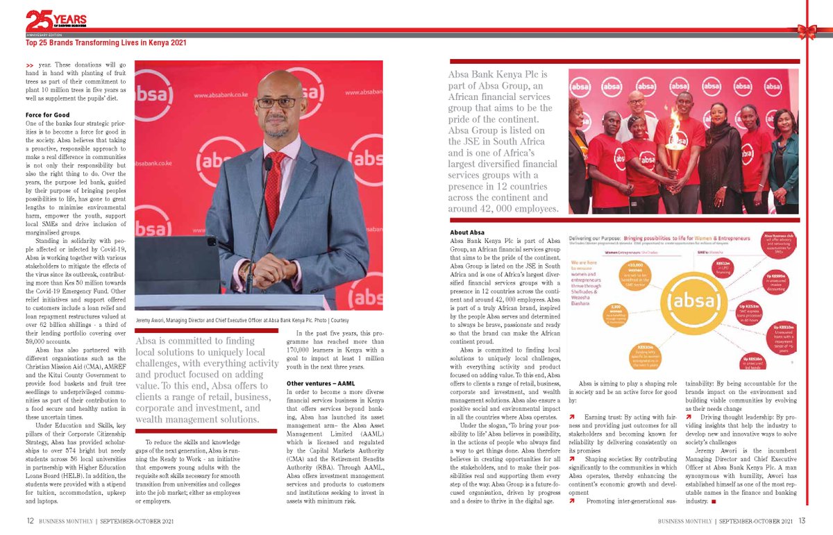 What an honour to be recognised as the 2nd most impactful brand in Kenya by Business Monthly. Get a copy for the full story on how we continue partnering with our customers to get things done and transform lives.