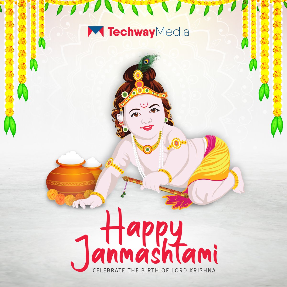 TechwayMedia's tweet image. May this auspicious occasion of Shri Krishna Janmashtami bring a lot of positivity, peace and harmony to your life.
Happy Janmashtami to you.

#Janmashtami2021  #KrishnaJanmashtami2021