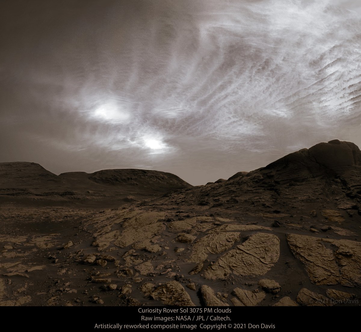 NASA’s Curiosity Rover Captures Shining Clouds on Mars