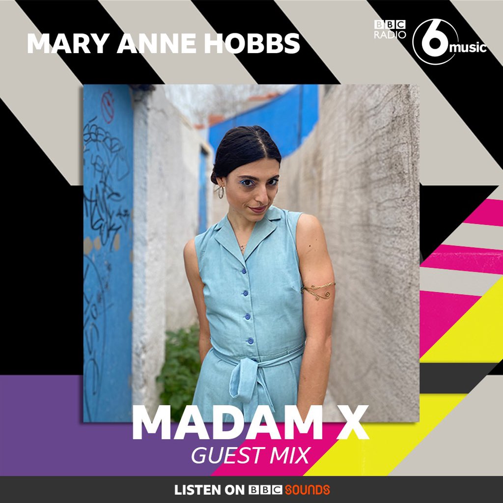 DJmadamX's tweet photo. Stepping in the Guestmix for the Queen @maryannehobbs for the next 1/2 hr

Tune in 📻 

https://t.co/NR0LraNUjh

@BBC6Music @BBCSounds https://t.co/LwZaT2s8XQ