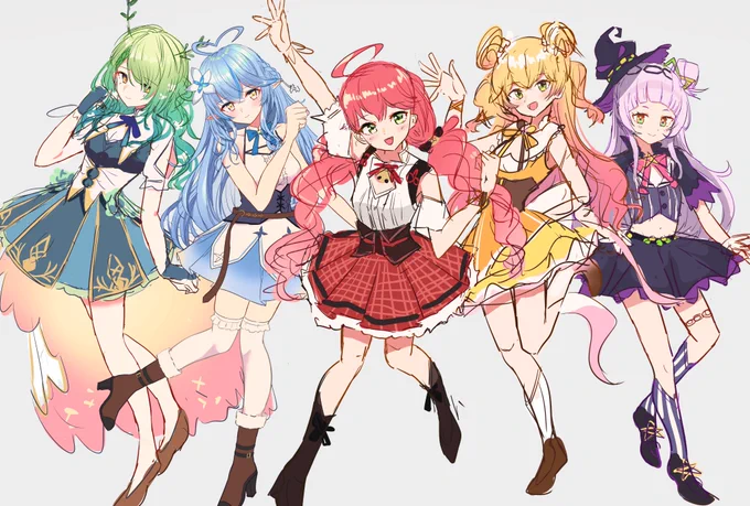 ホロライブでプリキュアっぽいメンバー描いてみた。 