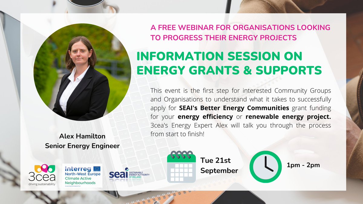 🗣️📢*Calling all businesses, SMEs, farmers, community groups, schools, sports clubs, Local Authorities and individuals*

Join us for a free info session Tues 21st Sept to learn more about accessing grant supports for your next energy upgrade project!

eventbrite.ie/e/information-…