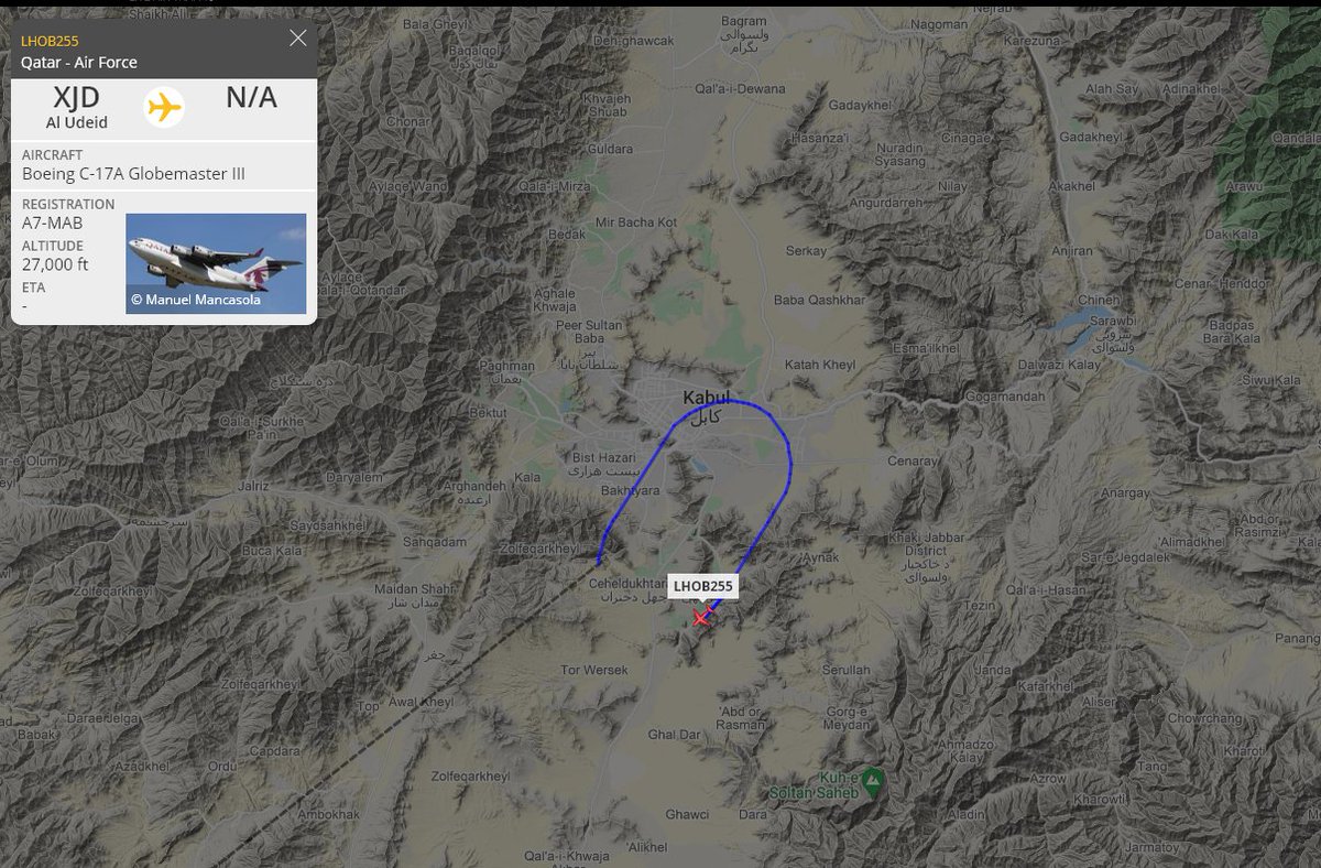 5472_nde's tweet photo. #QatarAF C17A just reached #Kabul 1137z https://t.co/QpOv5gOUTv