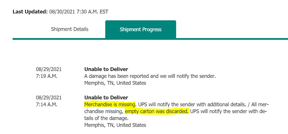 hrider300's tweet photo. @UPS this is unacceptable. Stolen from my residence is one thing bt stolen while in transit in the possession of the carrier is unacceptable. @nikestore something needs to be done about this issue &amp; maybe the answer is as simple as using PLAIN packing tape. https://t.co/4YwOos0syG
