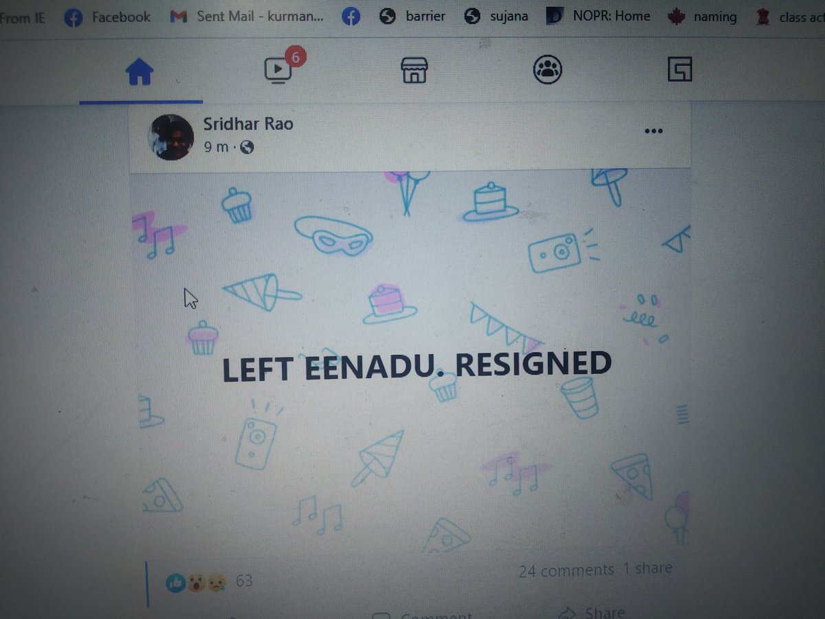 Kurmanath's tweet photo. 'ఈనాడు' కి రాజీనామా చేసిన
కార్టూనిస్టు శ్రీధర్. పొద్దున���నే ఆయన కార్టూన్ చూసి పేపర్లు చదవడం అలవాటు చేసుకున్నవారికి పెద్ద లోటు. https://t.co/O60kr8Oivx