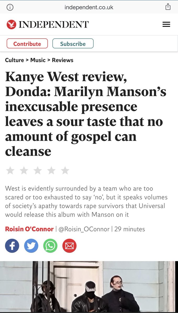 nfrhours's tweet photo. The independent really gave DONDA 0/5 😭😭😭 https://t.co/SlJ8n7g9HJ
