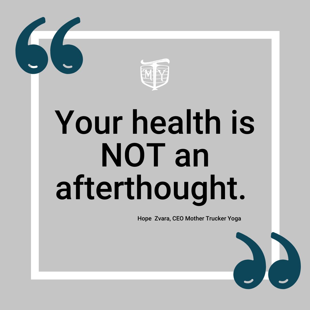 Your health is NOT an afterthought. It's not. 

If you prioritize maintaining your truck. 
You should also prioritize the maintenance of your body.

#motivationmonday #mothertruckeryoga #positivequotes #truckerhealth #mentalhealth #truckdriverfitness #trucking #driverfitness