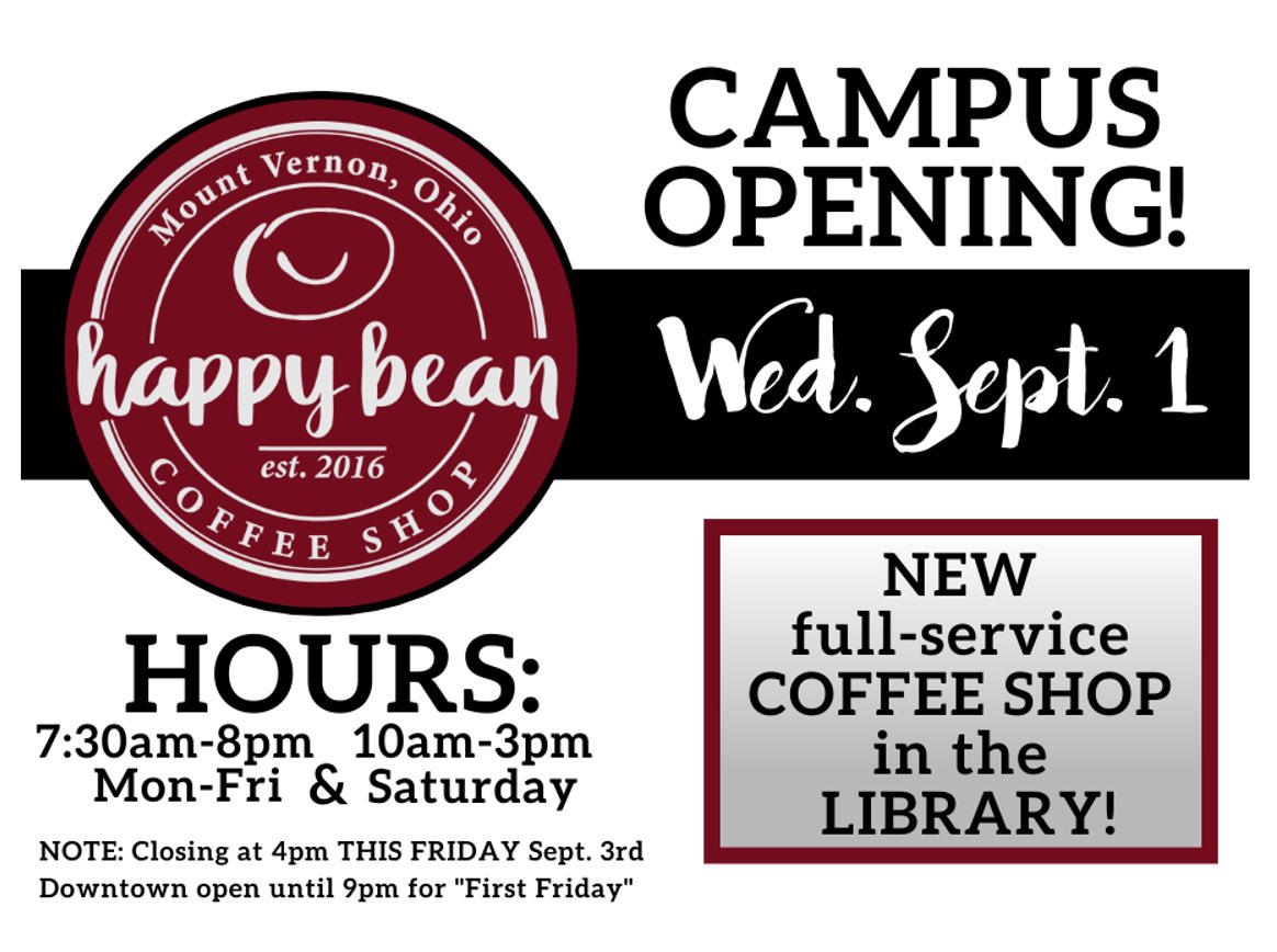 HappyBeanOhio's tweet photo. Countdown is on! See you this Wednesday MVNU! #BrewHope https://t.co/8uf7cQaNvE