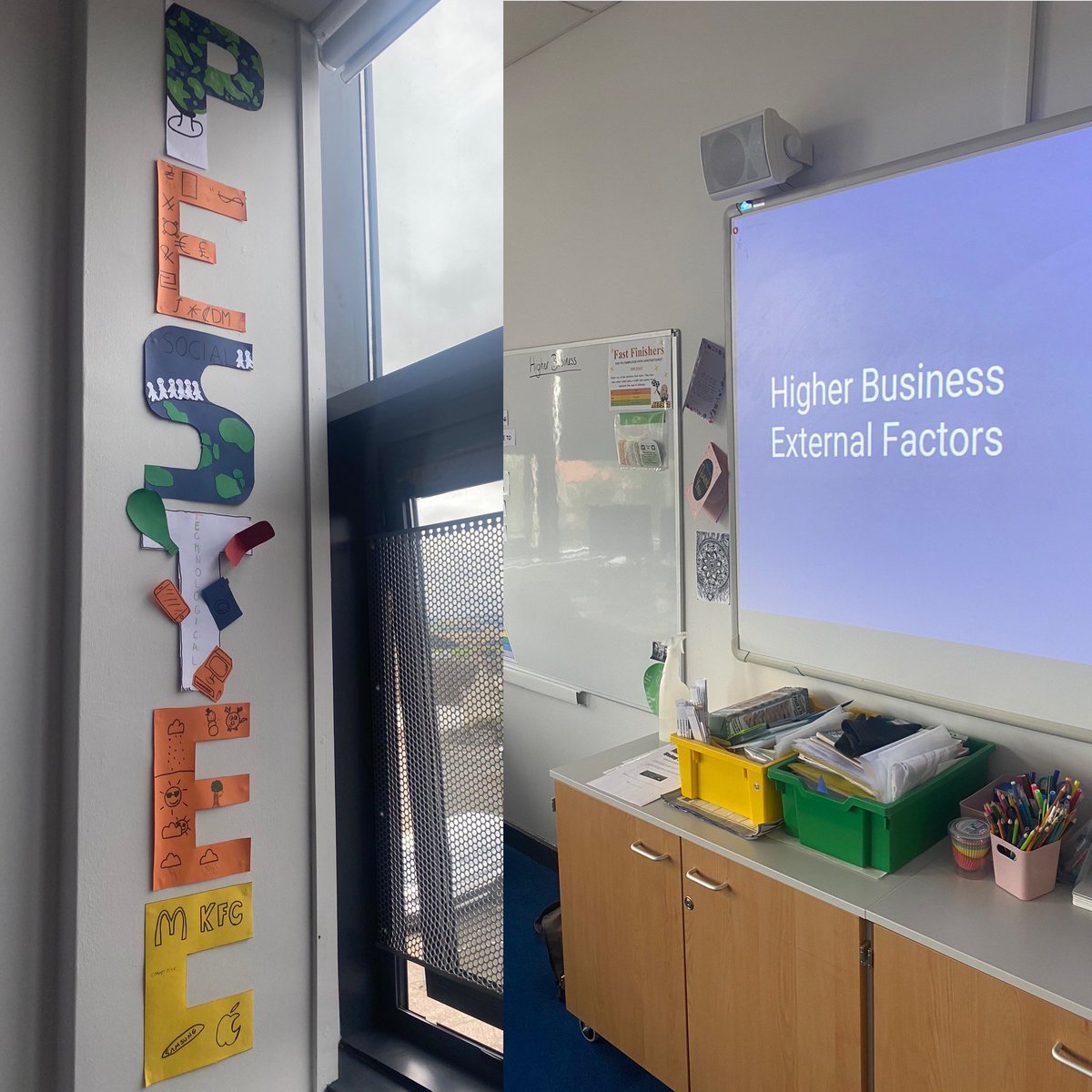 MissYoungBusEd's tweet photo. Feels like yesterday my wee S3s were creating a PESTEC display and now, with some of the same pupils we’re about to start it at higher 😬 time flys being a teacher! 👩🏼‍🏫 (also a hint I should update my display 😅) https://t.co/bUR4tobKru