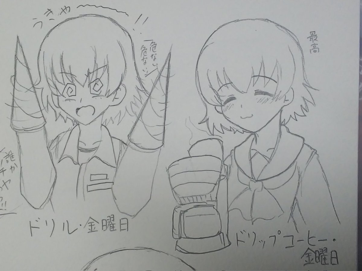 気分転換に描いたドリ・キン ツチヤw 