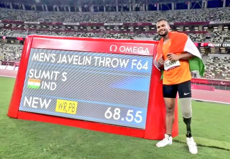 Sumit Antil Gold Medallist & World Record Holder at Tokyo2020 Paralympics Javelin