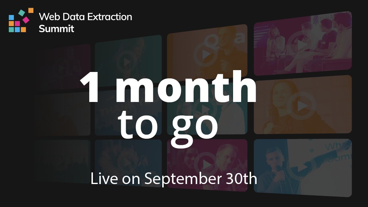 zytedata's tweet image. 1 month to go for #ExtractSummit2021!
Don&apos;t miss the chance to hear from experts in the web scraping and data extraction industry. Grab your free tickets now! hubs.li/H0Wc4vT0
#webdata #webscraping #bigdata #datascience #dataextraction