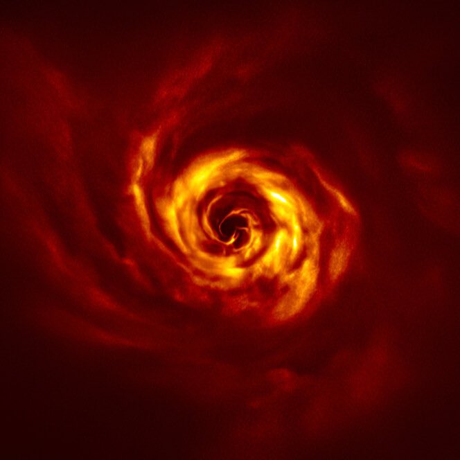 ZGraphix88's tweet photo. Wow! Using polarized light, @ESO captured this image of a very young star being born out of cosmic dust ✨ — w/ one possible exoplanet! #starisborn #space #Astrophotography #ASTRO #astro #Astrophysics #ESO #starsdust https://t.co/2pHfLff6WD