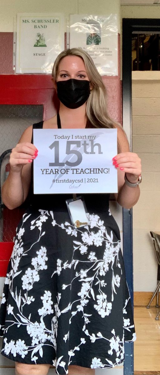 MsSchusslerBand's tweet photo. My 15th year of teaching begins today! Best of luck to all of my friends in Colonial Nation! ❤️🖤 #firstdaycsd #chdreambuilders #NCESpartans #BergNation #colonialmusicde https://t.co/zxGqM3d0aq
