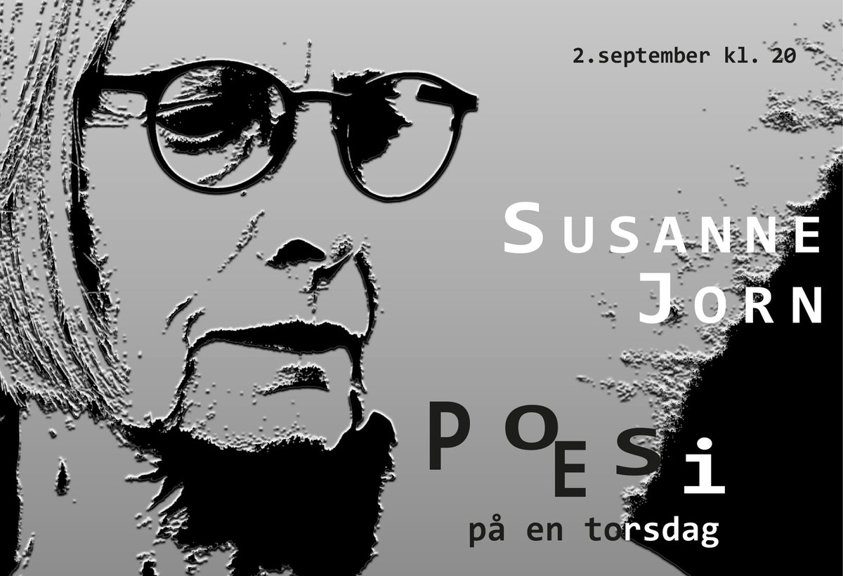 Så tager vi hul på POESI PÅ EN TORSDAGs efterårssæson med digteren SUSANNE JORN
2. sept. kl. 20.00 på Knudsens 
BILLETTER KAN BESTILLES HER : Salg - Poesi på en torsdag - Susanne Jorn (place2book.com)
Flere oplysninger: odinteatret.dk/calendar/poesi…