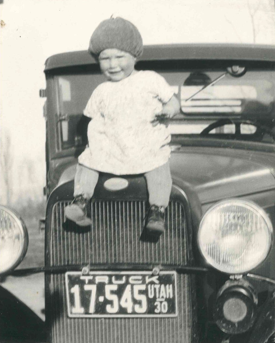 My mom posed on the family truck 90 years ago. Mom’s still plugging along—the truck? Not so much. #DavesCarIDService
