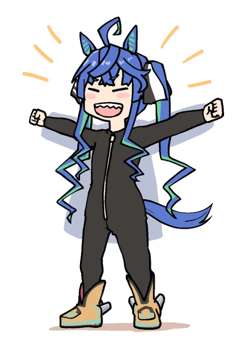 ターボの勝負服の中こうなってるのではという絵。
#ウマ娘 