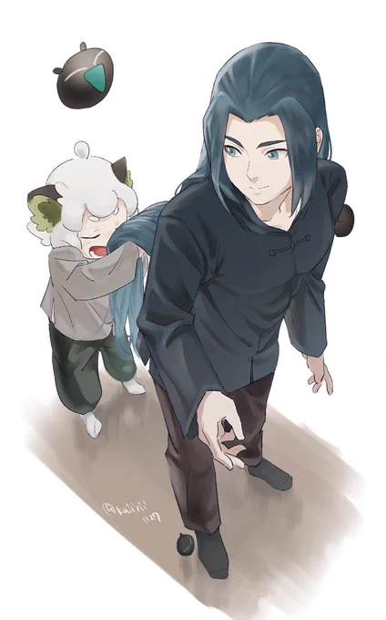 師父をクンクン 