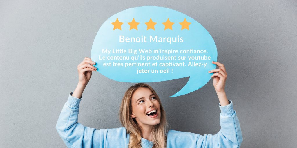 Des clients heureux, c'est ce qui nous rend heureux 🤩

Si vous aussi vous avez besoin d'aide, n'hésitez pas à nous contacter pour obtenir un devis gratuit!

📩contact@mylittlebigweb.com
☎️+1 514 572 7758
💻mylittlebigweb.com