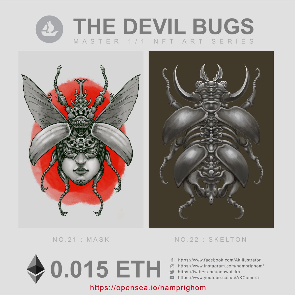 anuwat_kh's tweet photo. @NFTprime1 Just drop a few minutes ago with my Devil Bugs.
link for Devil Bugs collection.
https://t.co/CN7wJ63QfQ
Cheers,
#nft #nftart #nftdrop #devilbug https://t.co/aqjUP6mzNR
