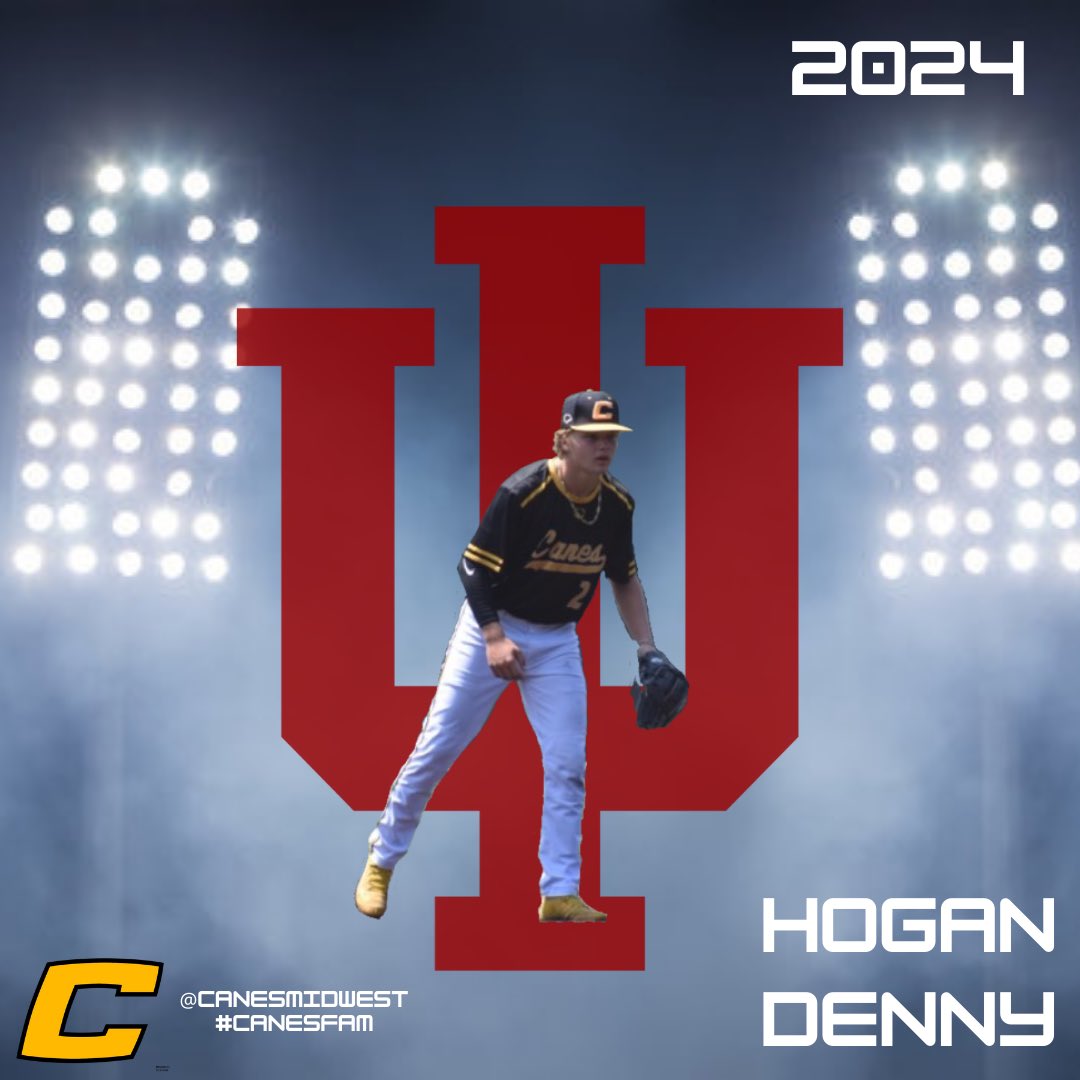 Canes Midwest 2024 C/3B <a href="/HoganDenny3/">Hogan Denny</a> has committed to <a href="/IndianaBase/">Indiana Baseball</a> @PBRIndiana