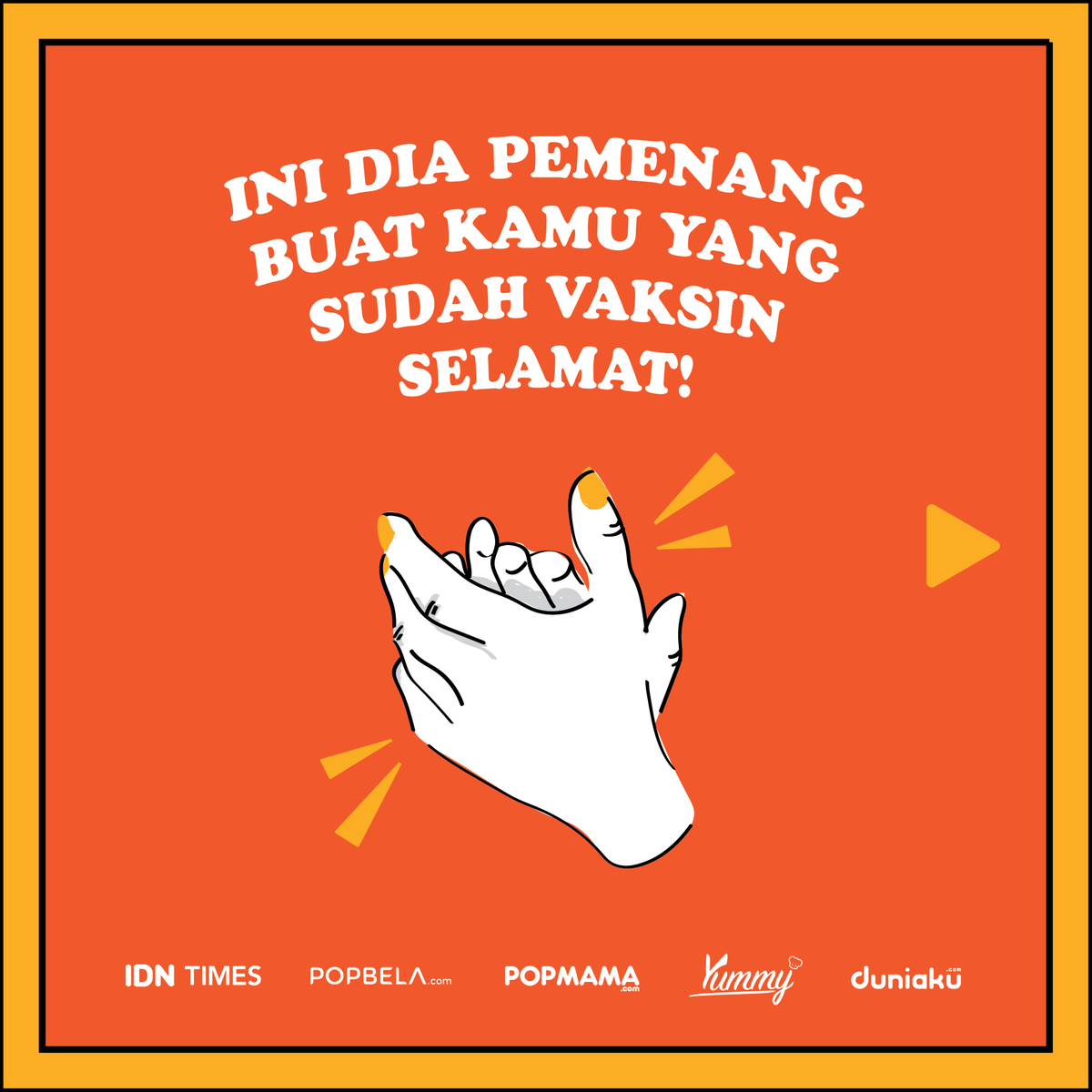 IDNTimes's tweet photo. Terima kasih untuk semua yang sudah menyebarkan ajakan untuk melakukan vaksinasi melalui #IDNBeraniVaksin!

Untuk para pemenang akan segera dihubungi oleh tim terkait.

Stay safe, everyone!

#IDNMedia #IDNTimes #Popbela #Popmama #Duniaku #Yummy #IndonesiaBeraniVaksin https://t.co/iptKZ0OP78