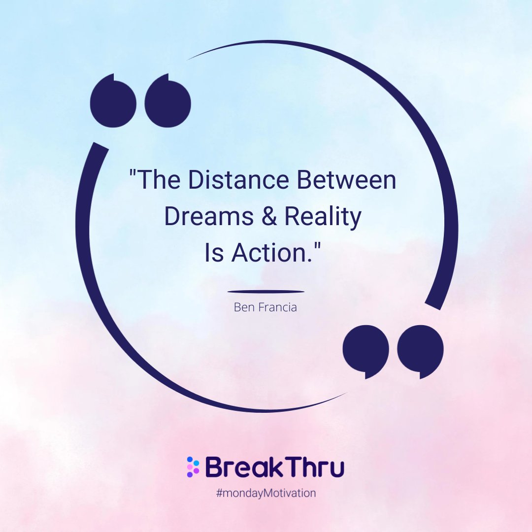 BreakThruPK's tweet photo. Every one of us has a dream, some can be achieved in week some take years to happen but for us to turn our dream into reality it requires one thing ACTION! Take action and start living it.
#Motivation #mondaythoughts  #dream #goodvibes #inspiration #quotes https://t.co/x7AdIUQJPb
